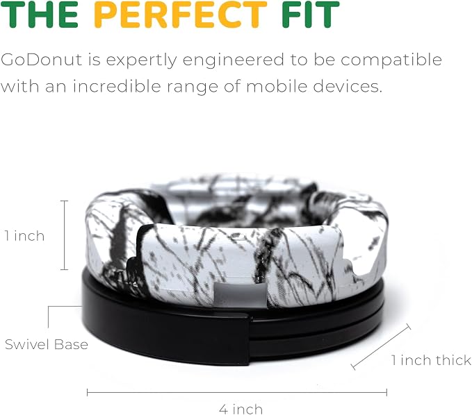 Plus+ Ultra Phone Stand (Swivel Base) - Portable Mount Accessory - Charging Port Access - Compatible with Tablet, iPhone & Most Smartphones (Marble)