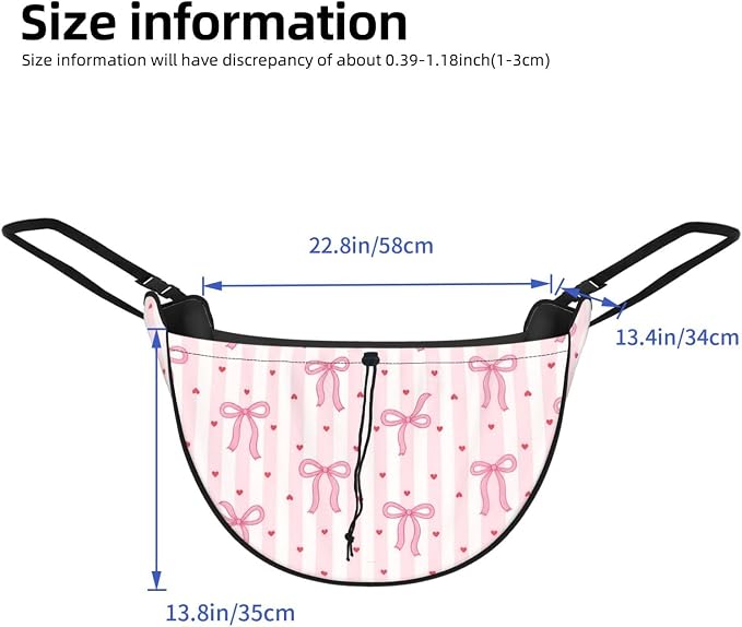 Pink Bow Heart Stripe Car Seat Organizer Backseat Storage Bag, Large Waterproof Vehicle Organizer With Adjustable Straps For Gear Essentials, Fits Most Cars