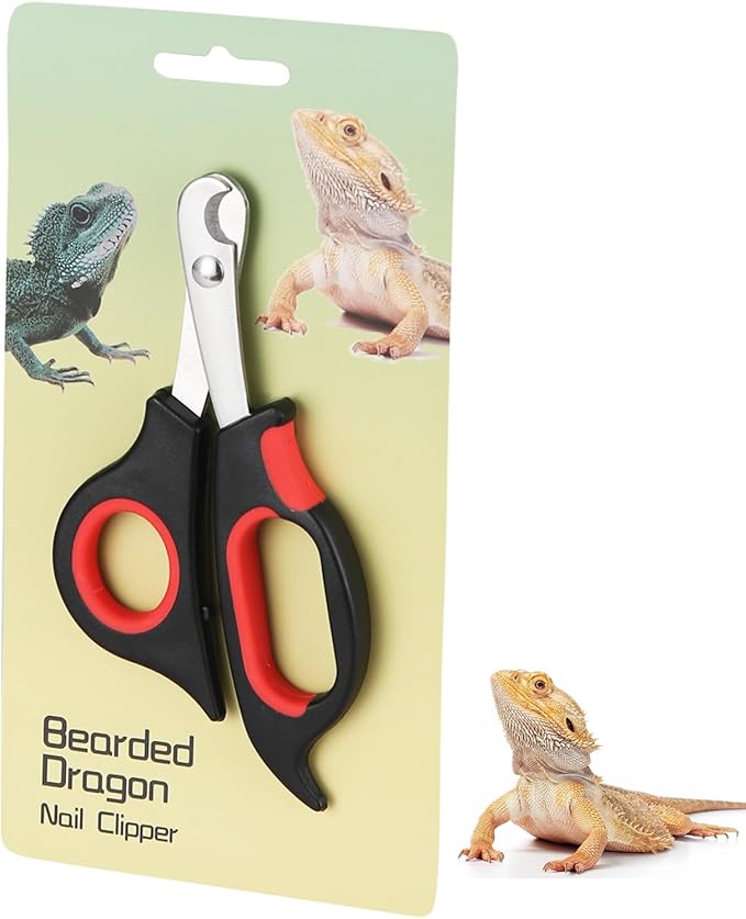 KEUYE Bearded Dragon Nail Clippers,Stainless Steel Bearded Dragon Toe Nail Clippers with Precise Angled Edges (Reddish Black)