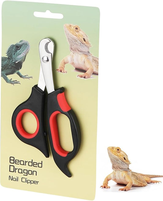 KEUYE Bearded Dragon Nail Clippers,Stainless Steel Bearded Dragon Toe Nail Clippers with Precise Angled Edges (Reddish Black)