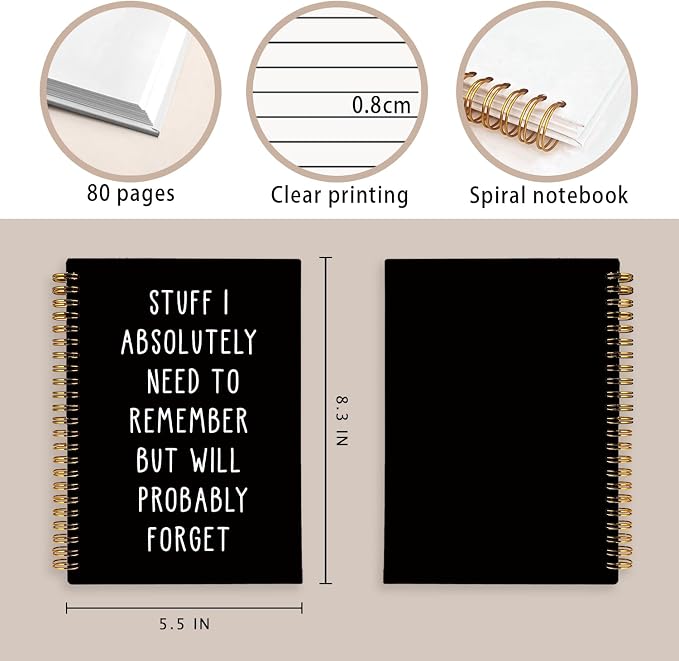 Funny Notebooks for Work, Funny Work Gifts for Coworkers & Boss | Coworker Office Gifts for Men Women, Fun Spiral Notebooks Journals for Writing, Funny Office Supplies 5.5x8.3 Inch