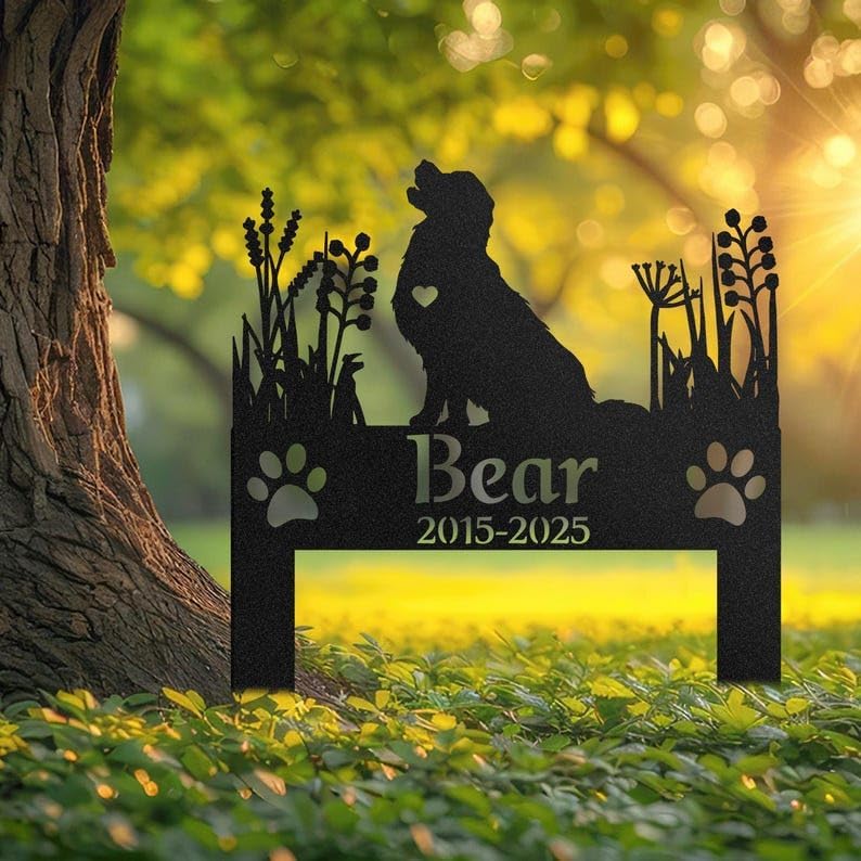Personalized Golden Retriever Memorial Stake, Outdoor Metal Pet Tribute | Pet Memorial Gifts for Dogs, Grave Marker, Grave Decorations for Cemetery, Dog Dad Gifts, Back Yard, Garden Decor