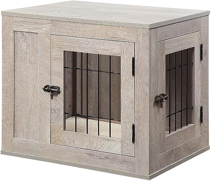 unipaws 25.5 Inch Furniture Style Dog Crate for Small Dogs, Cats, Rabbit | Indoor Puppy Kennel, Modern Decorative Wood Wire Cage, Pretty Cute End Side Table Nightstand