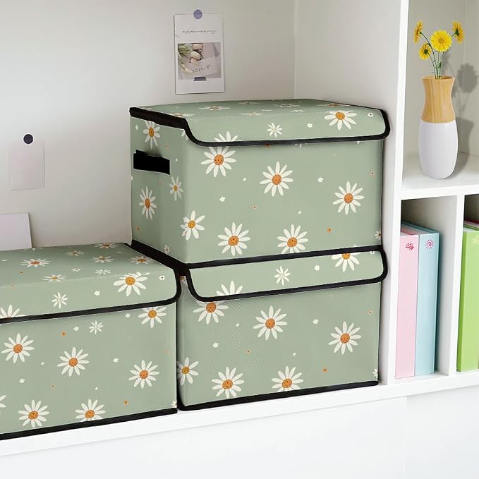 Stackable Clothes Storage Bins with Lids 3 Pack | Closet Organizers Fabric Box for Home and Office,Blanket Clothes Organizers,Under Bed Storage Containers