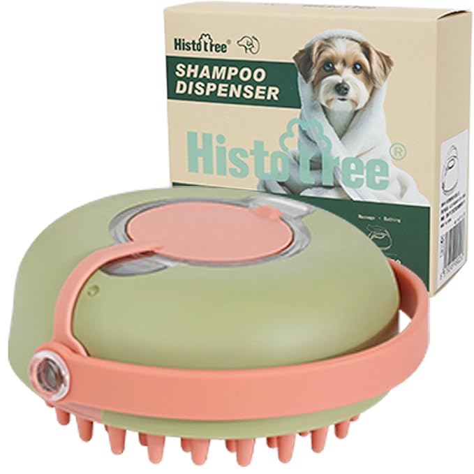 Dog Bath Brush for Bathing and Shedding, Adjustable Handle Shampoo Brush for Short and Long Haired Dogs and Cats Perfect Gifts for Pets