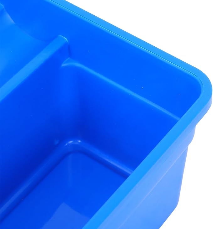 iplusmile Portable Veterinary Tool Storage Box with Divided Compartments, Multiuse Plastic Organizer Tote for Farm and Clinic Use, Blue