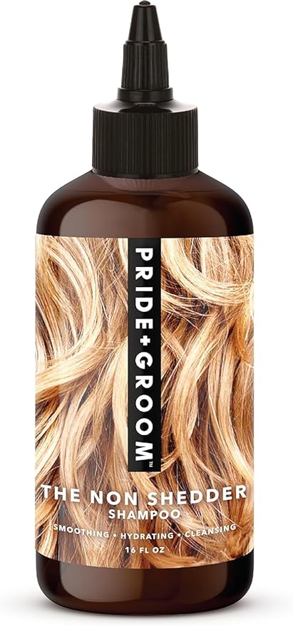 Pride and Groom The Non Shedder | Dog Grooming Shampoo for Doodles and Dogs that Do Not Shed | Tearless All Natural Body Wash with Coat-Specific Ingredients that Enhance Shine – 16oz