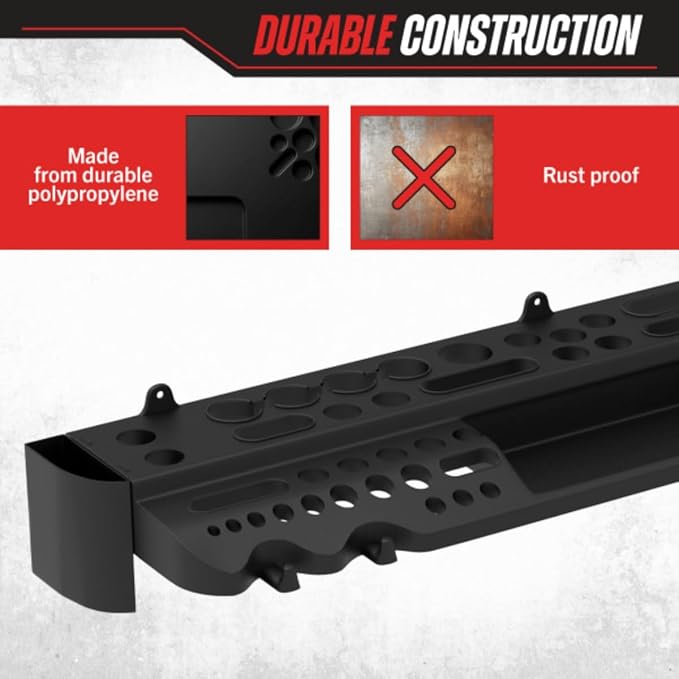 Stalwart Wall Mount Hand Tool Organizer with 61 Holes and 4 Hooks