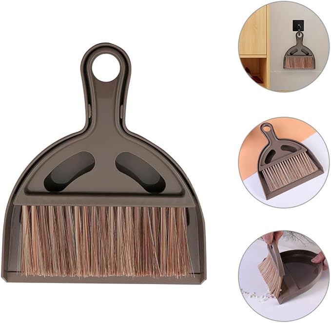 Mini Keyboard Cleaning Brush Set with Lightweight Plastic Broom and Dustpan, Portable Desktop Broom Kit with Hook for Storage, for Computer Keyboard and Pet Cleaning Supplies