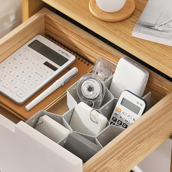 Drawer Divider Organizer DIY Plastic Grid Honeycomb Drawer Divider Gray 2 Pack