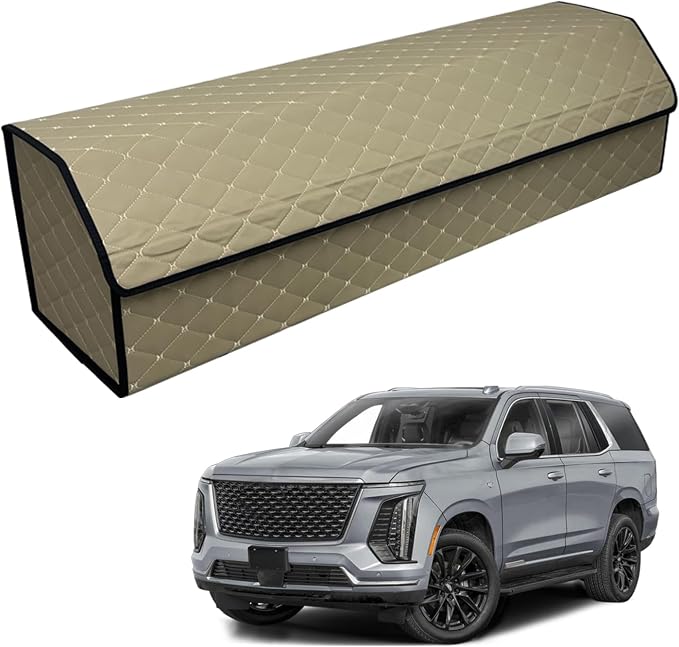 Car Trunk Organizer for For Cadillac Escalade - Custom Fit,Large Space Outdoor Trunk Organizer with Leather,Hook and Loop Fastener,4-Layer Cover,For Cadillac Escalade 2021-2025