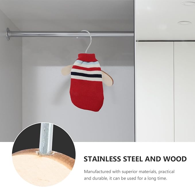 BESPORTBLE Wooden Pet Hangers for Small Dogs and Cats, 8.66 Inch Wear-Resistant Solid Wood Clothes Hangers, Portable Daily Use Replacement Dog and Cat Clothes Organizer