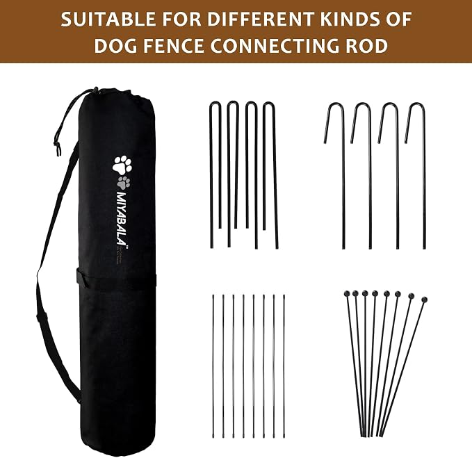 Dog Playpen Stakes Storage Bag | Pen Fence Poles Organizer Bag with Carrying Strap, Suitable for All Dog Pens