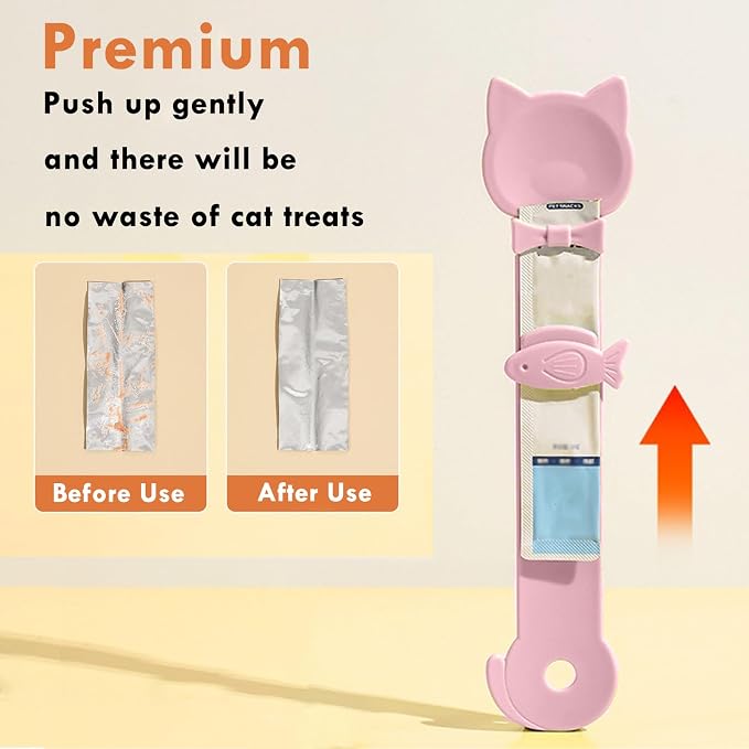 6PCS Set Cat Treat Spoon Squeeze,Can Lids, Opener Spatula and Spoon