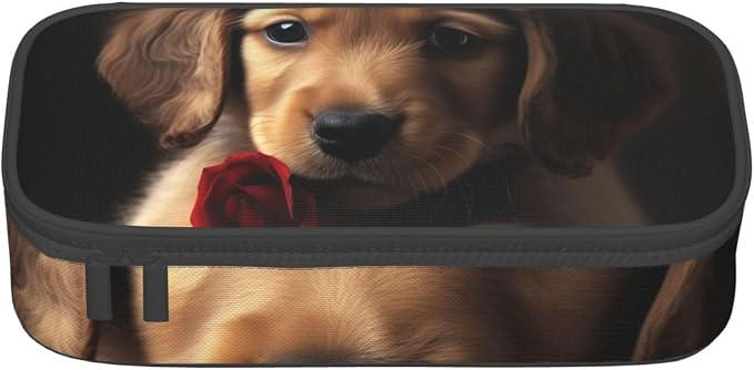 Cute Pet Dog Pencil Case Large Capacity Pencil Pouch With Zipper Portable Pen Bag Organizer Waterproof Cosmetic Makeup Bag For Women Men