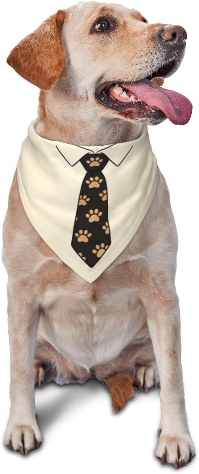Teacher's Pet Dog Bandana,Funny Bandana Gift,Photo Prop Accessories for Dog Lovers Owner Gift,Triangle Reversible Fall Scarf, Adjustable (Yellow Tie)