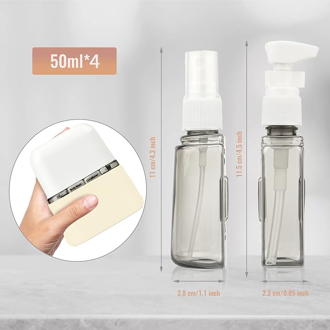 Bpluma Travel Bottles, Leak Proof Containers | For Toiletries TSA Approved Airplane Accessories Kits For Liquid With Labels