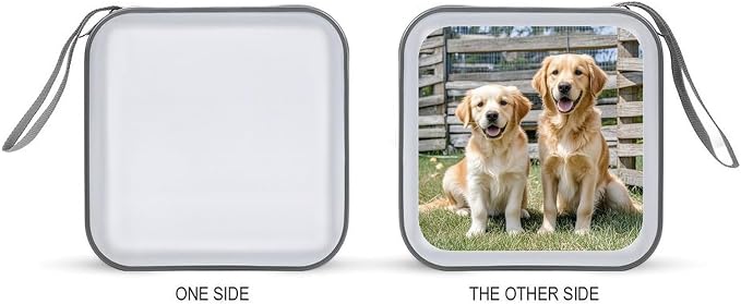 Golden Retriever Dogs Puppies Pets DVD Case, 40 Capacity CD Case Holder with Zippers, Portable CD Holder Hard Plastic Disc Cases Personalized DVD Wallet Organizer for Car Home Travel