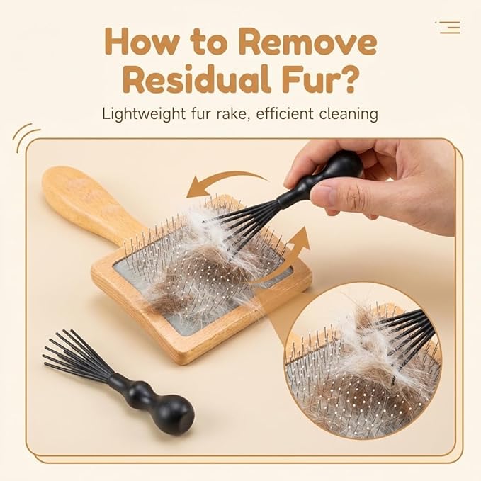 Large Slicker Brush for Dogs & Cats, Professional Dog Grooming Brushes for Poodles & Doodles, Long Pins Natural Beech Wood Ergonomic Handle Remove Tangles, Knots and Mats