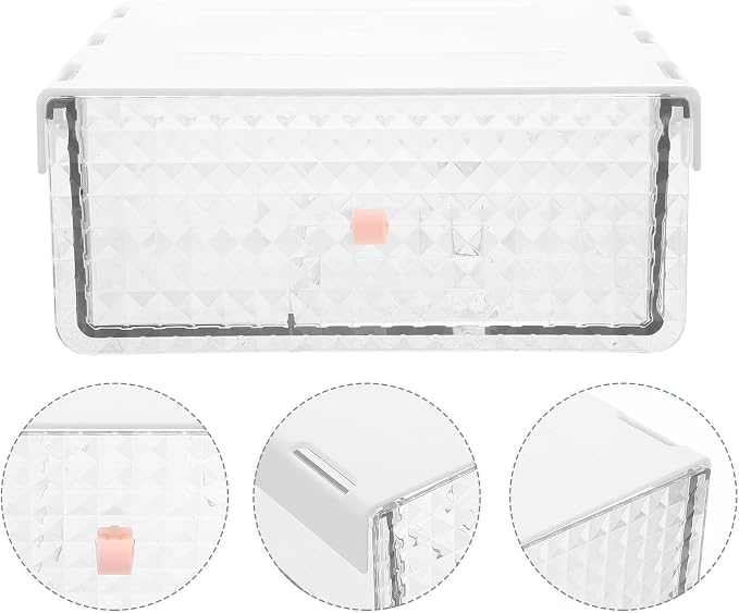 Lurrose Desk Tissue Holder for Office Desk Organization, Resistant to Deformation Storage Bin with Sleek Pet and Abs Material, Compact Tissue Box Cover for Office Use