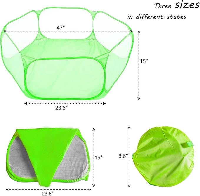 Small Animals Playpen, Portable Pop-up Open Interactive Pet Tent, Indoor Outdoor Fence for Rabbits, Guinea Pig, Hamster, Chinchillas, Kittens, Puppies