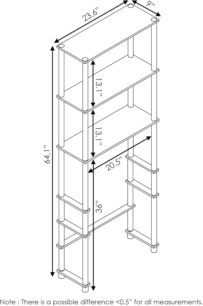 3-Shelf Over The Toilet Organizer, Toolless Assembly Space Saver Bathroom Shelf, Freestanding Over The Toilet Storage, for Bathroom Organizers and Storage, French Oak