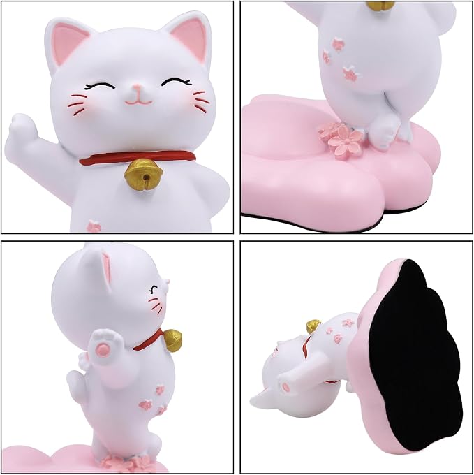 Cute Cat Phone Holder Desk Ornament Kawaii Phone Stand Universal Desk Phone Stand for All Mobile Smartphones Tablets