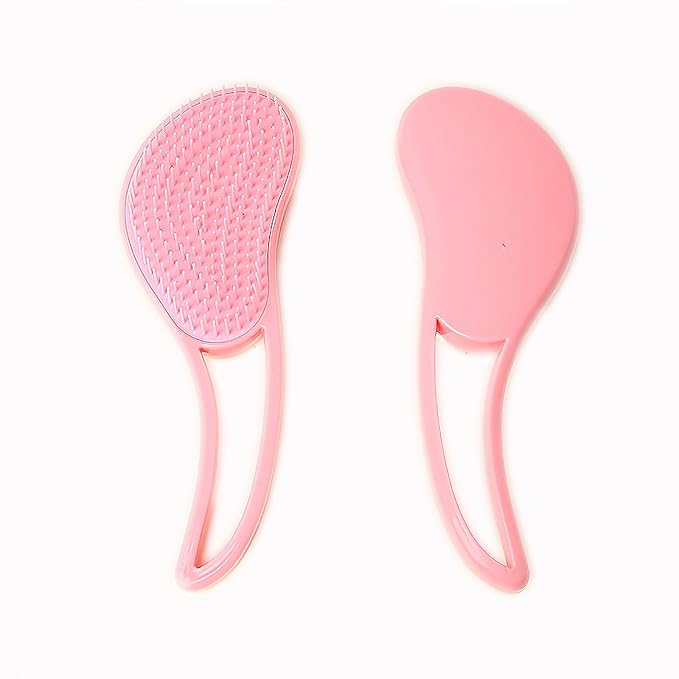 Dog Grooming Brush, Soft Puppy Massage Brush, Pet Hair Bathing Brush Comb, Hangable Grooming Tool for Poodles, Teddy, Yorkies, Maltese, Shih Tzu, Chihuahua (Pink)