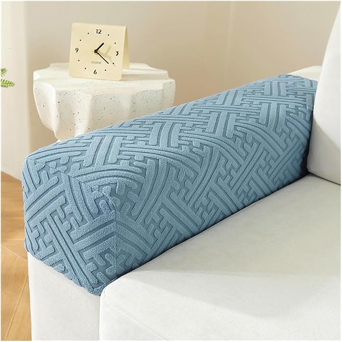 Sofa Arm Covers Set of 2 Squared, Non-Slip Arm Covers Protector for Dogs, Cats, Pets, Couch Armchair (A Dark Blue)