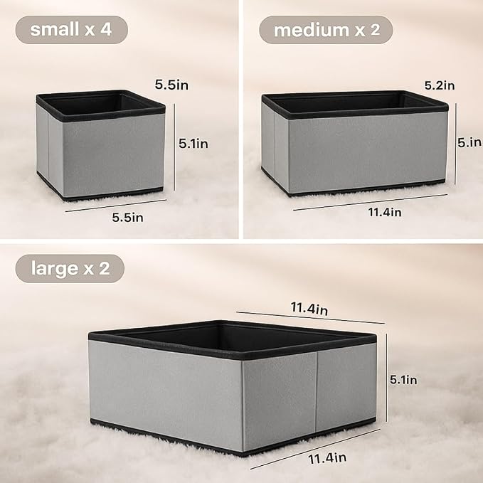 Heavy Duty Shelf Divider Drawer Organizer -Multi-Porpose Storage for Clothes, Accessories, Bells & Sockseavy