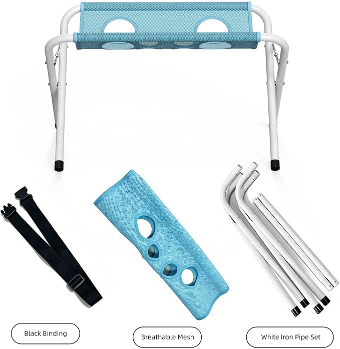 Foldable Pet Grooming Table Bathing Stand for Small Dogs Cats | Reinforced Steel Grooming Hammock Stand, Quick Dry Polyester Mesh, Easy Bathing Station Support for Countertop Sink