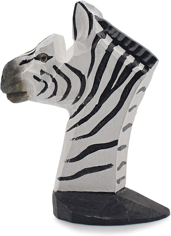 Handmade Wood Carving Eyeglasses Spectacle Holder Stand Sunglasses Display Rack Home Office Desk Décor Gift (Zebra)
