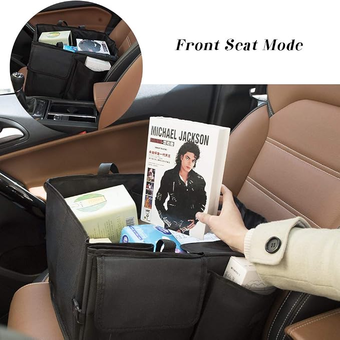 JiatuA Car Trunk Organizer for SUV Collapsible Car Storage Organizers Black | 8 Pocket Waterproof Dust-proof Sturdy Foldable Cargo Backseat Storage Adjustable Car Accessories for Sedan More Trunk Space