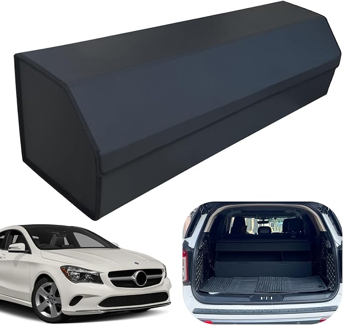 Car Trunk Organizer for For MB CLA - Custom Fit,Large Space Outdoor Trunk Organizer with Leather,Hook and Loop Fastener,4-Layer Cover,For MB CLA 250 2017-2019