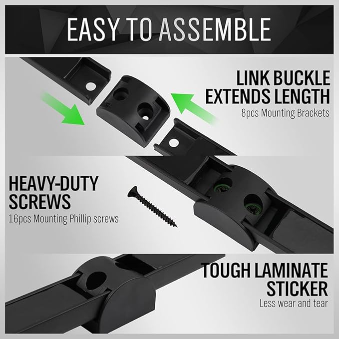 SWANLAKE GARDEN TOOLS 4-Piece 12" Magnetic Tool Holder Storage Organizer, Wall Mount Rack Garage Organization, Magnetic Strip for Garage Organization