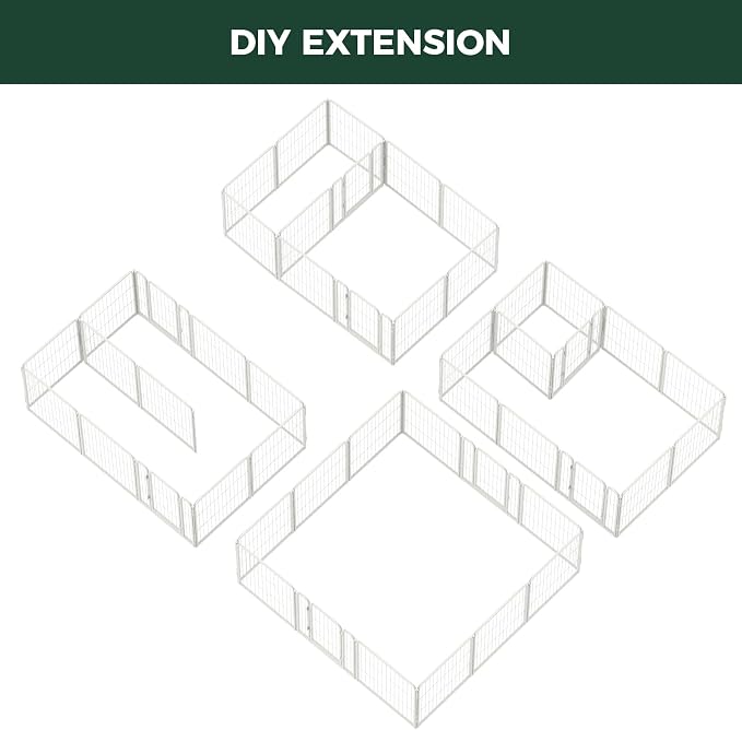 FXW Homeplus Indoor Dog Playpen with Divider Connectors, 24" H, 12 Panels | Calm Indoor Play Area, Two-Zone Layout, For Puppies & Small Dogs, Patented