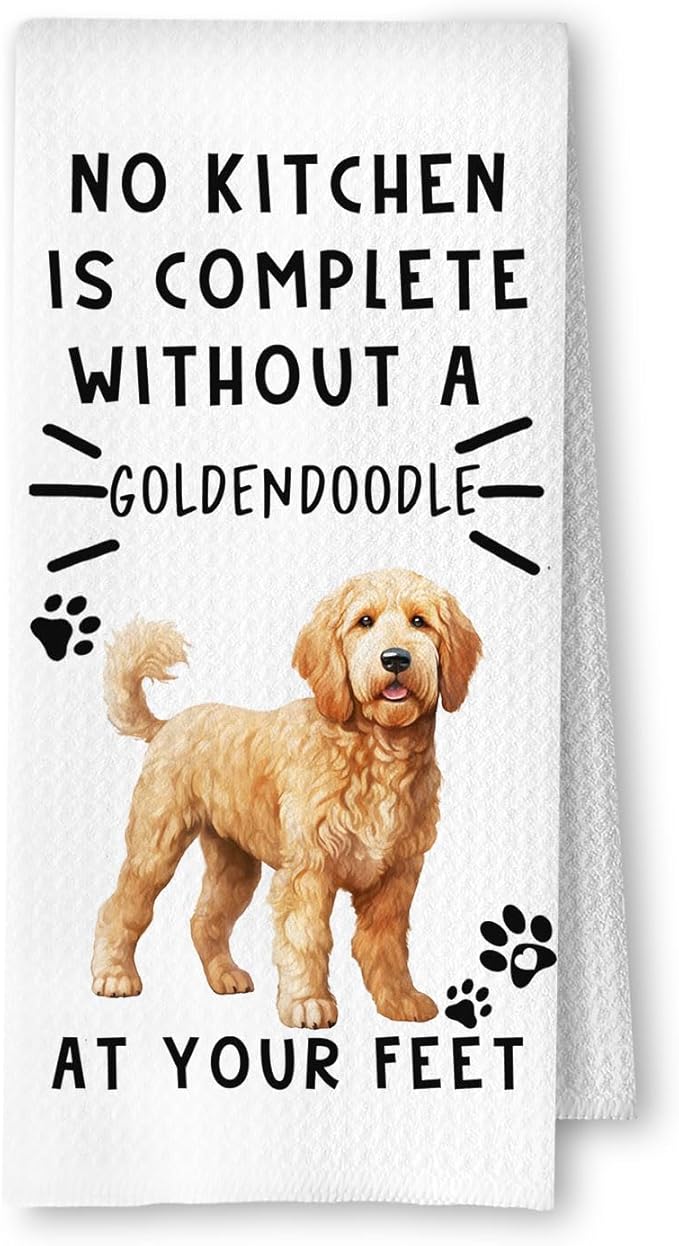 Goldendoodle Dog Kitchen Towels, Golden Doodle Gifts for Women Dish Tea Towels for Kitchen Decor, Goldendoodle Dog Lovers Mom Gifts Decorative Hand Towel, 16x24 Inches