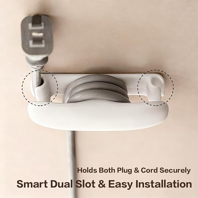 Cord Organizer for Kitchen Appliances, Cord Wrap Cord Holder Cable Organiser for Mixer, Blender, Coffee Maker, Pressure Cooker, Air Fryer （2PCS, White）