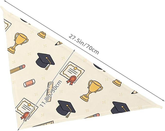 Teacher's Pet Dog Bandana,Funny Bandana Gift,Photo Prop Accessories for Dog Lovers Owner Gift,Triangle Reversible Fall Scarf, Adjustable (Cream-Colored)