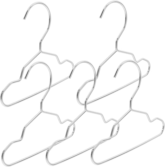 Cabilock 10Pcs Steel PET Hangers for Clothes and Accessories, Silver 15cm | Universal Fit, Space Saving Design, Home Storage Use, Sleek Silver Finish for PET Apparel Organization