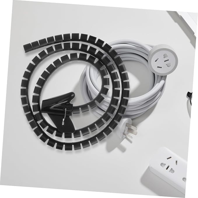 NUOBESTY Spiral Cable Organizer Wrap Tube for Efficient Wire Management Coiled Design Prevents Damage from Pets for Home Office and Garage Use
