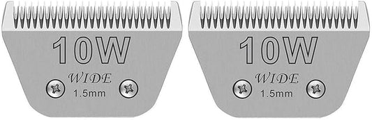 Audoc Wide Blades for Dog Grooming Blades Compatible with Andis,Oster A5,Wahl km10 Dog Clippers Stainless Steel Blades Blades for Animal Dog,Cat,Horse, (#10W(1.5mm)/2PCS)
