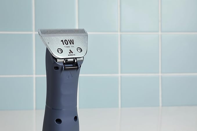 Andis 561460 ceramicEDGE Detachable Wide Blade #10W – Carbon Steel Pet Clipper Blade, Fine Tooth, Professional Grooming Performance
