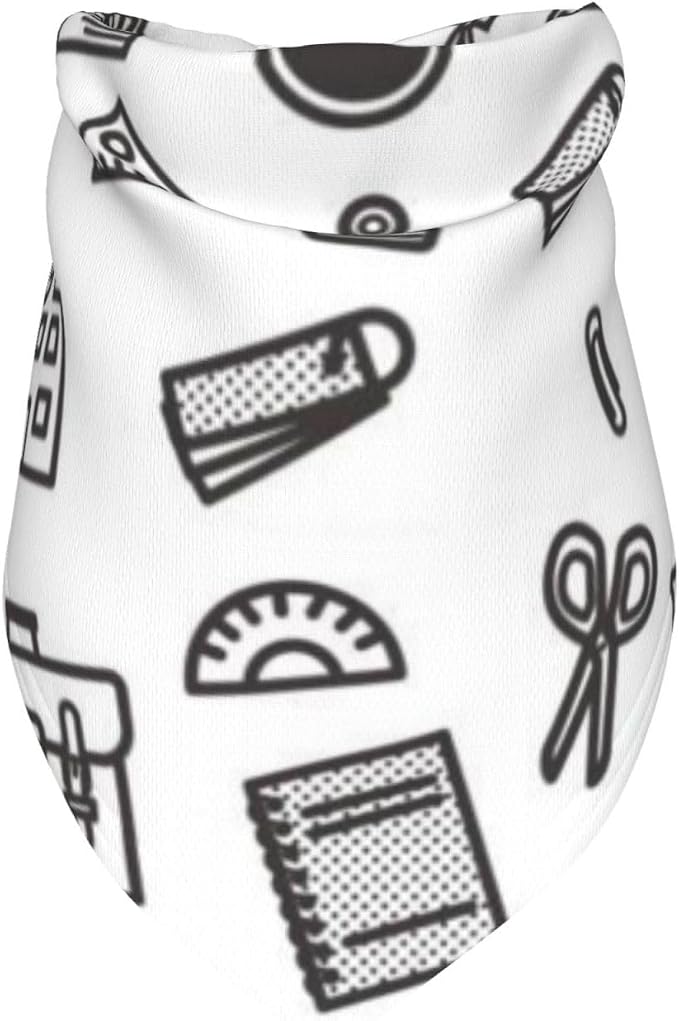 Teacher's Pet Dog Bandana,Funny Bandana Gift,Photo Prop Accessories for Dog Lovers Owner Gift,Triangle Reversible Fall Scarf, Adjustable (Back to School Season-Black and White)