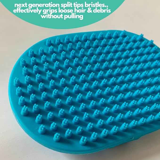 Mighty Mutt Dog Bath Brush | Massage Rubber Soft Bristle Brush for Easy Pet Grooming | Wet or Dry Dog Shampoo | Soothing, Deep Cleaning Dog Scrubber for Bath | Dogs & Cats