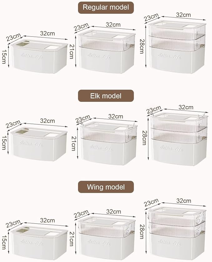 WiFi Router Organizer PET+ABS Material Transparent Window Multi-Hole Cover Honeycomb Heat Dissipation Holes WiFi Router Storage Box for Office and Home(32 * 23 * 21cm(C))