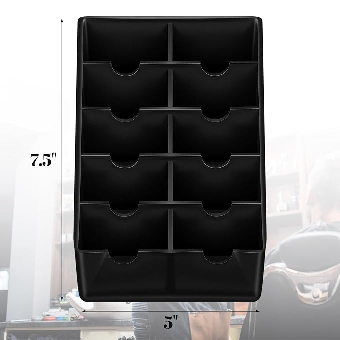 4 Pack Black Clipper Blade Holder 10 Slot Clipper Razor Blade Rack Storage Tray Caddy Grooming and Barber Holder Organizer Case and Stylist Station Accessories