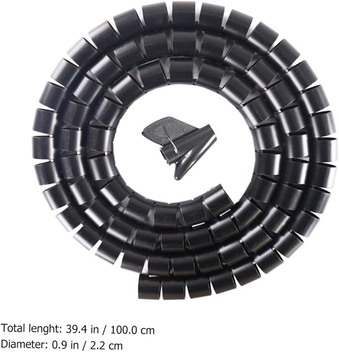 Cable Management Sleeve Spiral Wire Holder Wire Wrap Cord Organizer Black Cable Organizer for Pet