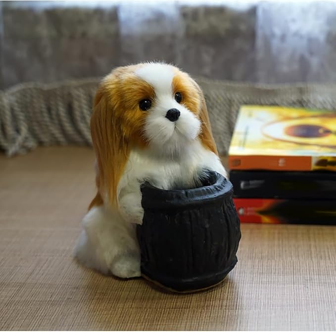 Surakey Creative Cute Pug Dog Pencil Holder - Pet Pen Cup Desk Organizer - Resin Puppy Figurine Decorations Dog Sculpture Organizer Decoration Gift for Kids Students Home Office, Style 3