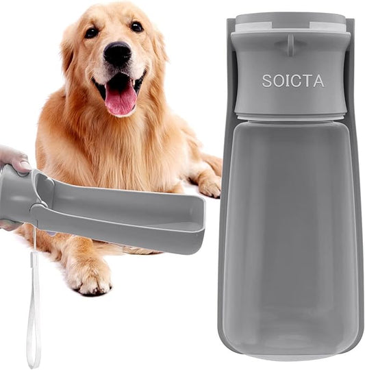 Portable Dog Small Animals Water Bottle for Walking 19 OZ or 12 OZ Pet Water Bottles for Puppy Medium Large Dogs Little Animals Water Dispenser Dog Small Animals Water Bowl